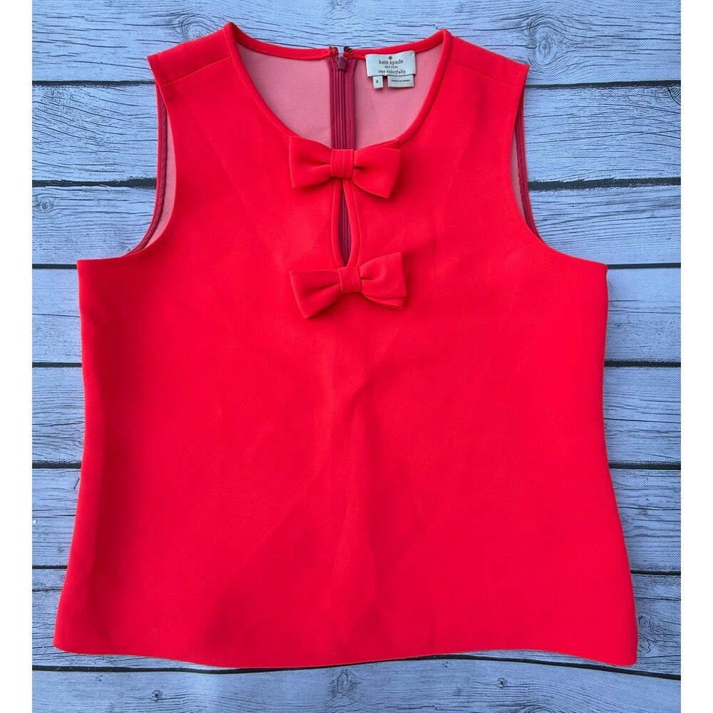 Kate Spade Bright coral Bow Front Sleeveless Top – Size 4 Go Fly a Kite